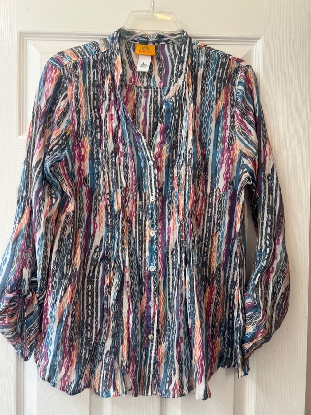 Ruby Rd. Multicolor Striped Button-Down Blouse
